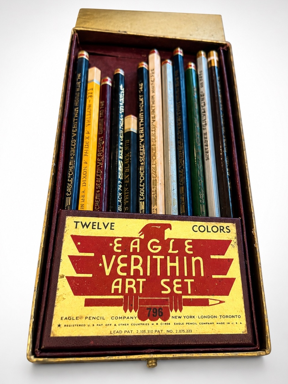 Vintage Eagle Verithin No. 796 Box 8 Pencils + 4 Vintage Extras
